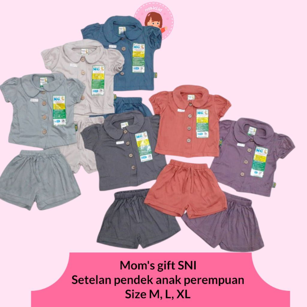 baju bayi setelan pendek anak perempuan moms gift SNI