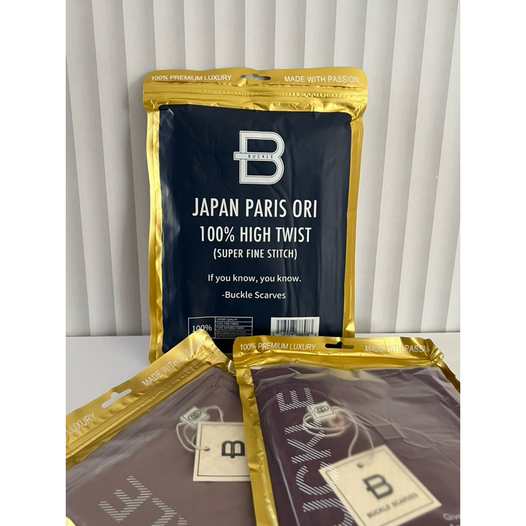 Japan Paris Ori 100%  High twist| Hijab paris japan original | Buckle Scarves Japan Paris ori | Pari