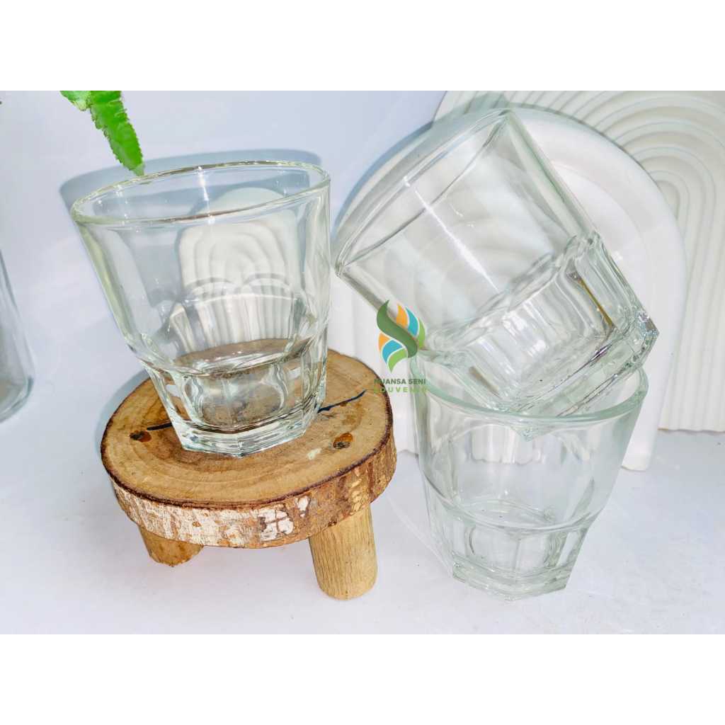 Souvenir Gelas Minum 200ml Mug Wine Kaca Kristal Cangkir Infuser Water Kaca Bening Polos