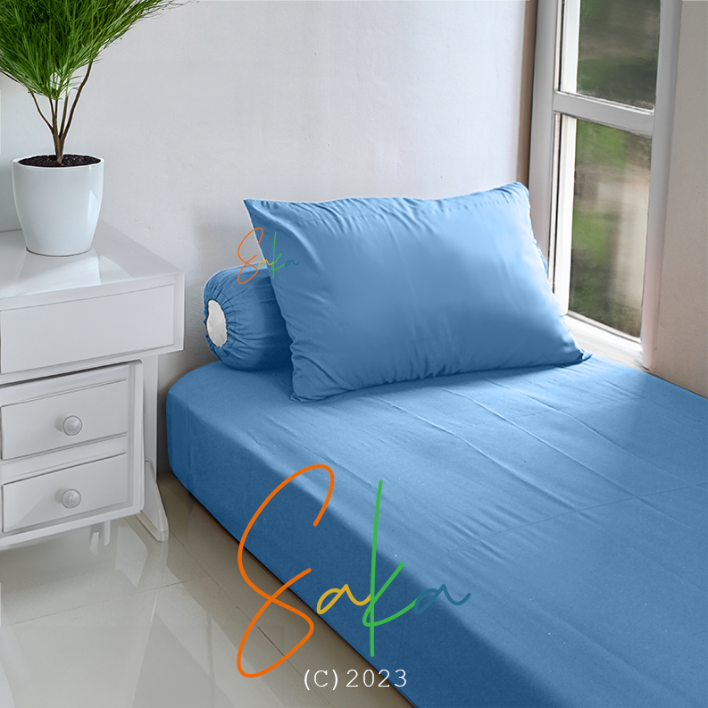 Sprei Polos No 3 120x200 No 4 90x200 cm Set Sarung Bantal Guling Sudut Karet Warna  Sage Abu Maroon 