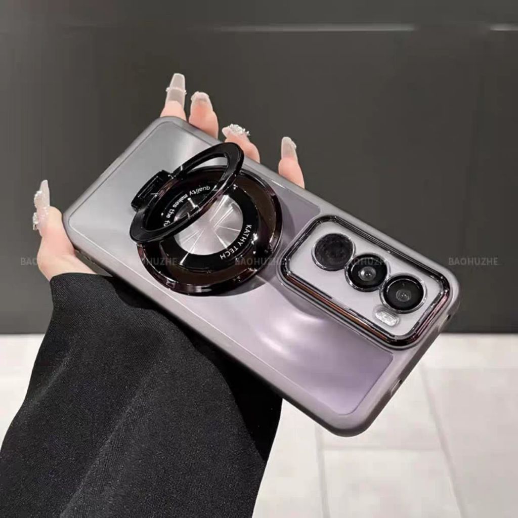 Case Oppo A16 Softcase Magnetik Silicon Claer pelindung lensa dan stand holder