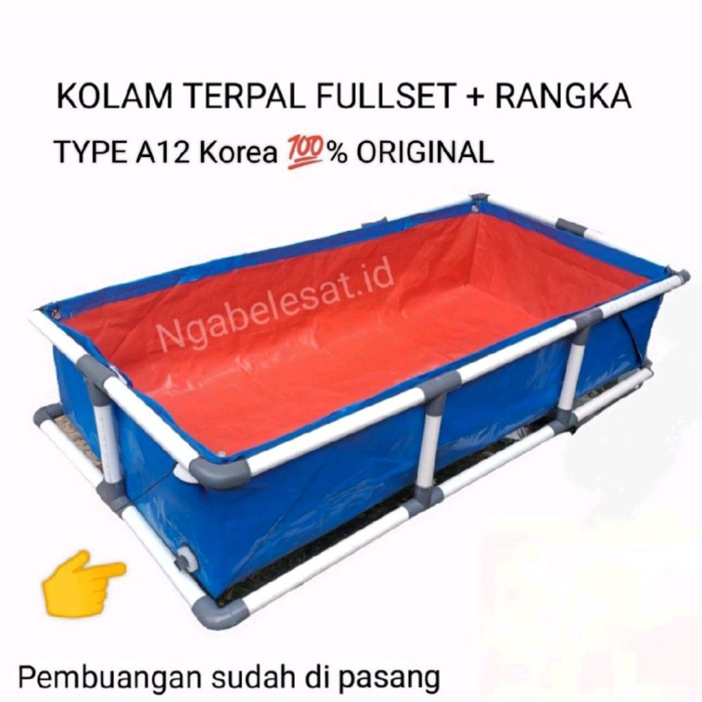 kolam terpal fullset rangka / terpal kolam pembuangan air