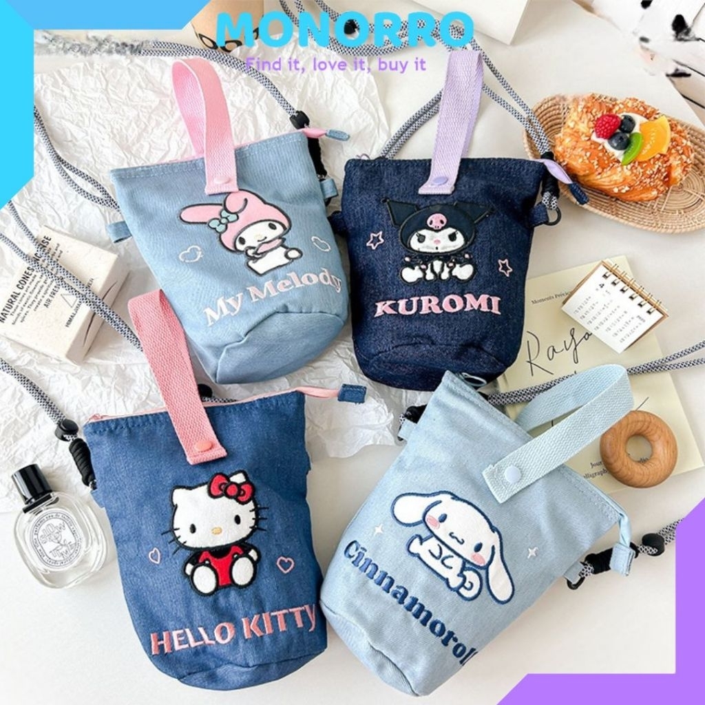Tas Selempang Denim Sanrio ORI Tas Hp Sanrio Phone Bag