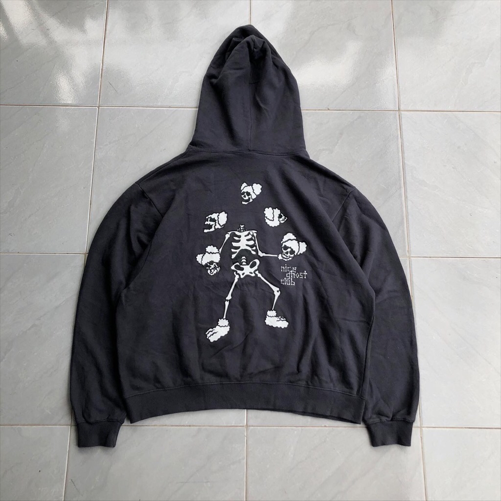 NICE GHOST CLUB JUGGLING SKULL HOODIE BOXY