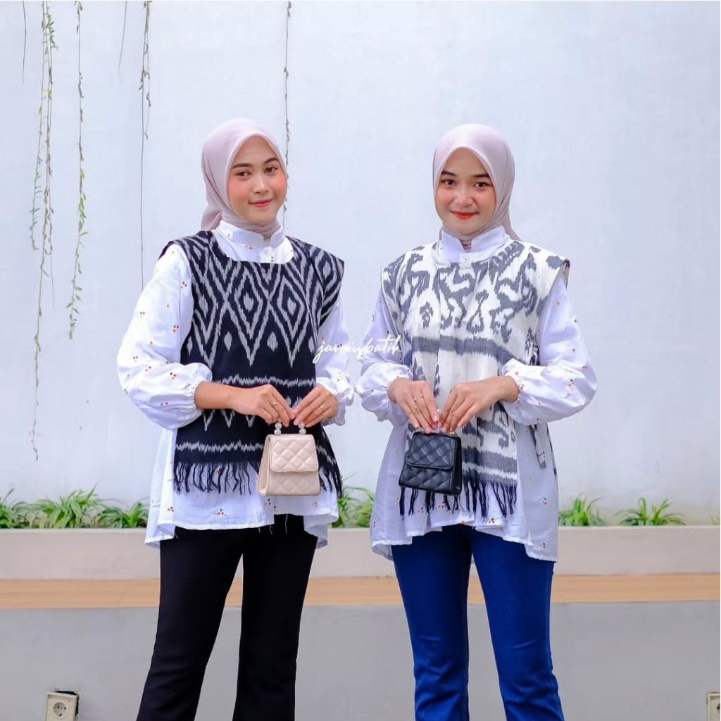 Rompi Tenun Nadhera Unisex Pria Wanita - Rompi Pendek Wanita