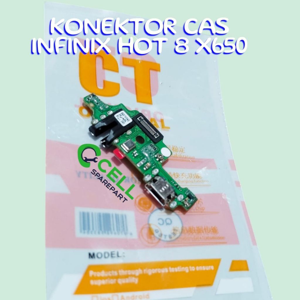 Flexibel Charger Infinix Hot 8 X650 / X650C Original – Papan Konektor Cas + Mic IC Fullset Sparepart