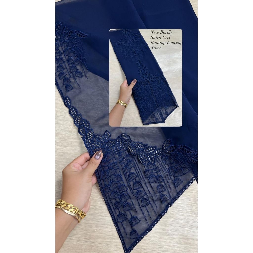 KAIN KEBAYA SUTRA CREPE BORDIR MOTIF RANTING