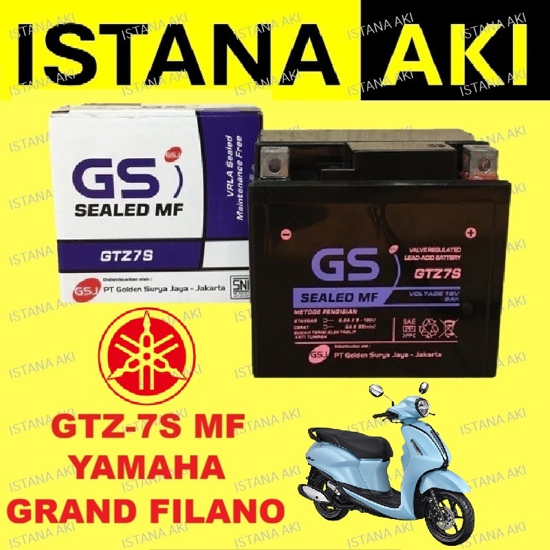 Aki Motor Yamaha Grand Filano GTZ7S Aki Kering Accu Kering MF