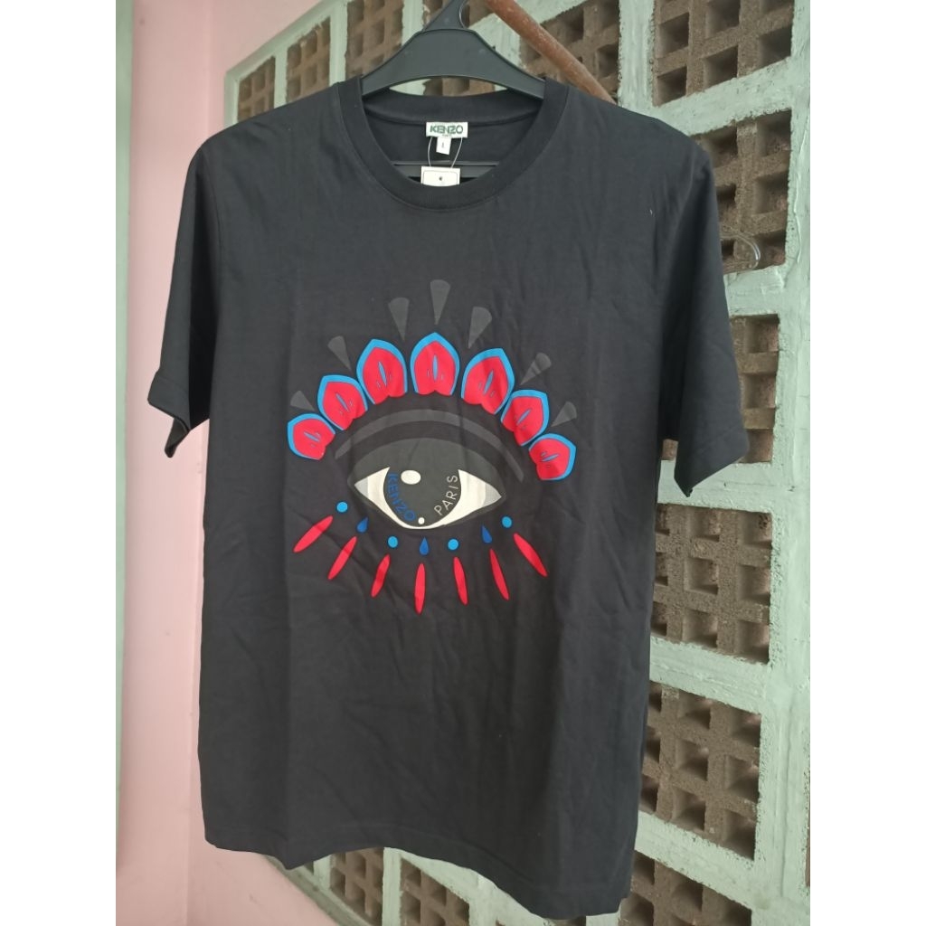 TSHIRT EYE RED LOGO KENZO BAJU KAOS UNISEX SECOND