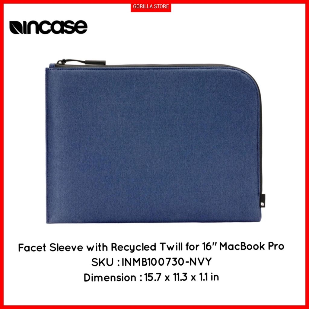 Incase Facet Sleeve with Recycled Twill for 16" MacBook Pro (INMB100730-NVY) - Navy