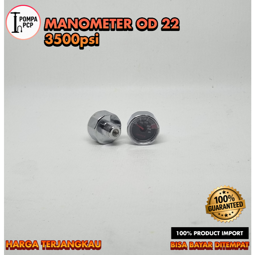 Manometer Kecil UK 22 | Manometer PCP | Mano PCP | Manometer 3500 Psi PCP | Manometer 3500 Psi