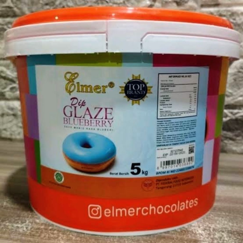 ELMER GLAZE BLUEBERRY REPACK 250GRAM / GLAZE BLUEBERY ELMER / BLUEBERRY GLAZE ELMER