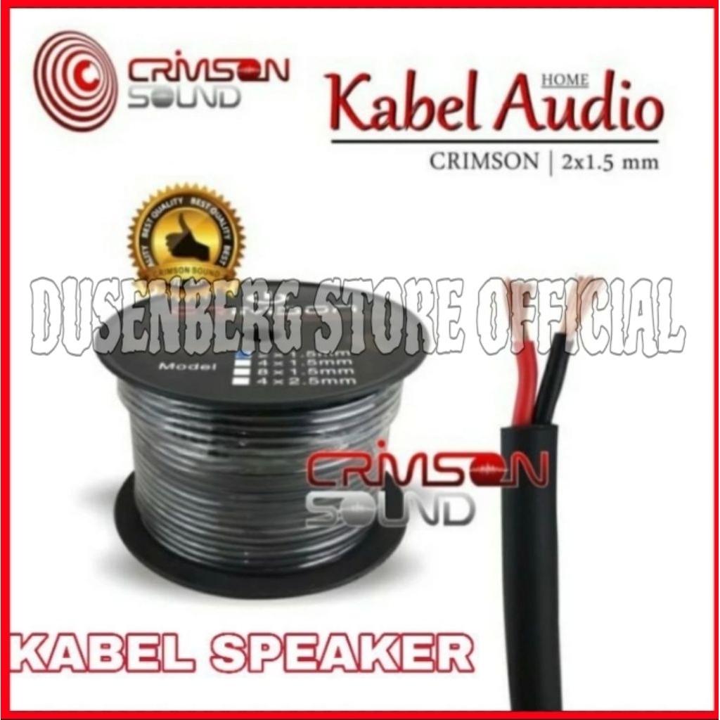 Kabel Speaker 2X1.5mm Kabel Speaker 1 Roll 100 Meter Crimson