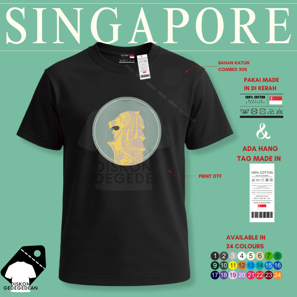 Kaos Oleh Oleh Singapore Singapura  Baju Oleh-oleh Singapore Singapura Kaos Souvenir Singapura Singa