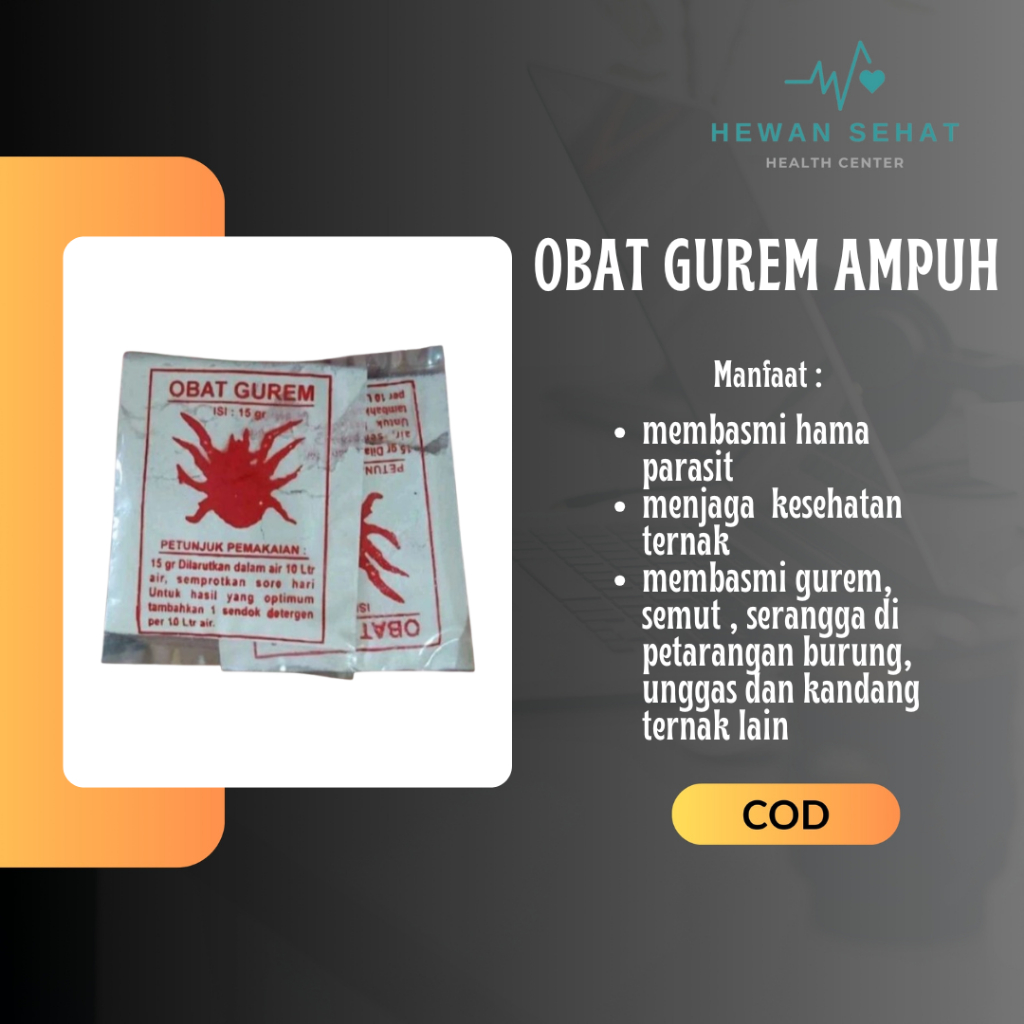 OBAT GUREM Kutu Ayam Jamur Pembasmi Hama Semut Ampuh Murah 15GR