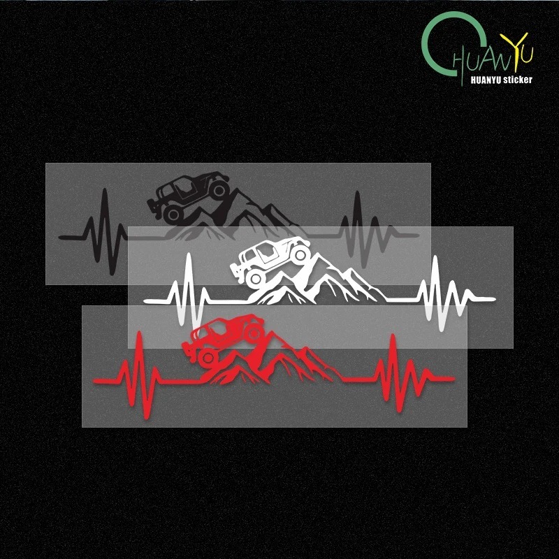 Stiker penutup goresan tangki bahan bakar mobil listrik kendaraan off-road detak jantung SUV gunung 