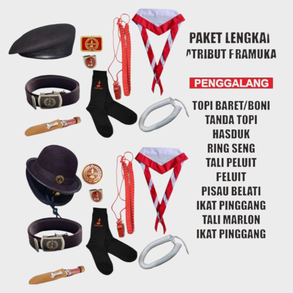 Set perlengkapanPramuka atribut pramuka SD SMP SMA siaga mula penggalang pembina fashion putra putri