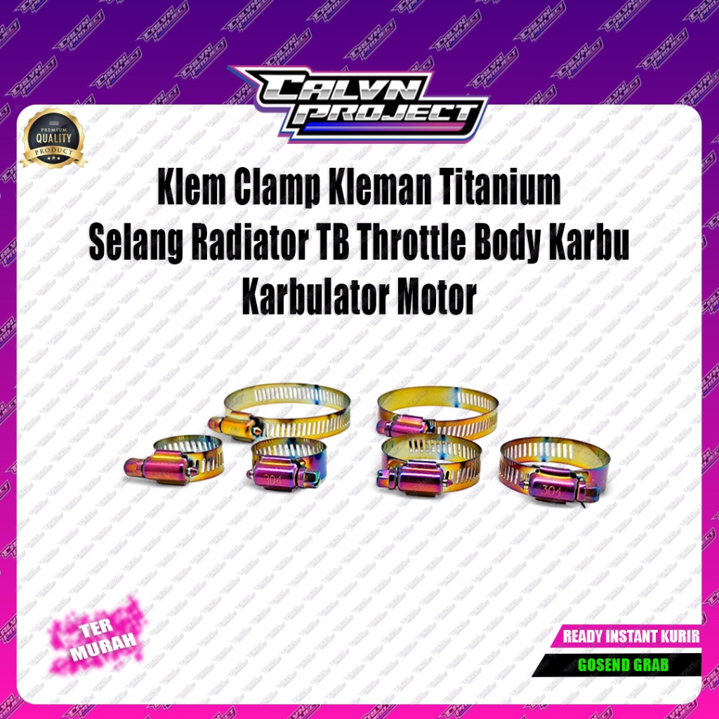 Klem Clamp Kleman Titanium Anti Luntur Selang Radiator TB Throttle Body Karbu Karbulator Motor