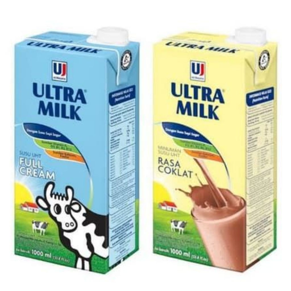 Ultra Milk Susu UHT Coklat Full Cream Low Fat 1 Liter