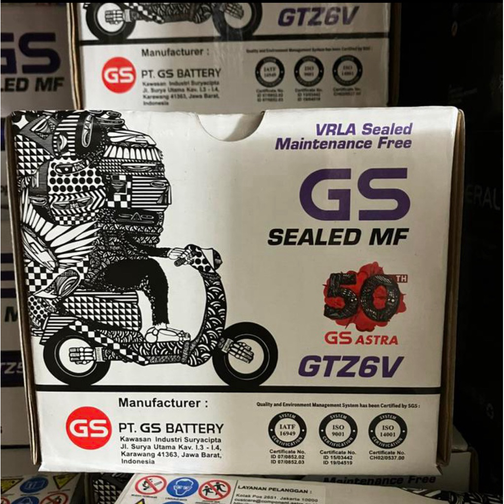 GS ASTRA Original GTZ6V Aki Vario 125 150 / CB150