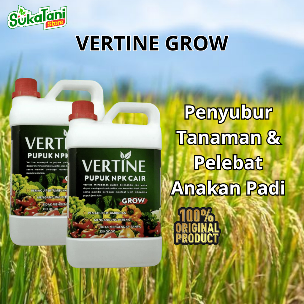 Vertine Grow Pupuk Pelebat Buah Daun Batang 2L Pupuk NPK Cair
