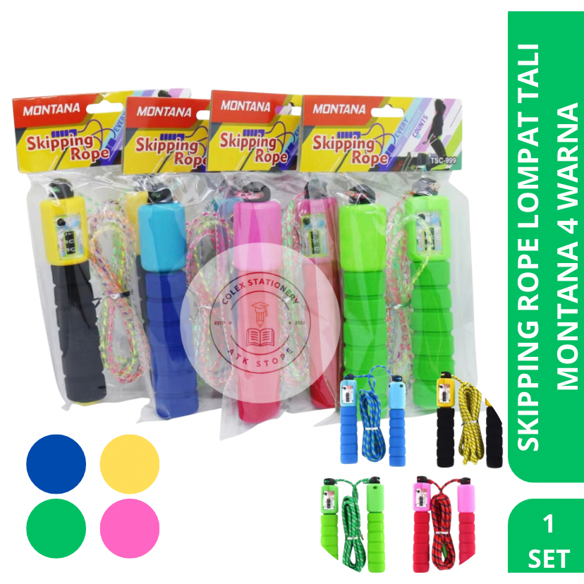 [1 SET] Tali Skipping Anak / Lompat Tali Skipping Rope Original 4 Warna Murah Olahraga Montana