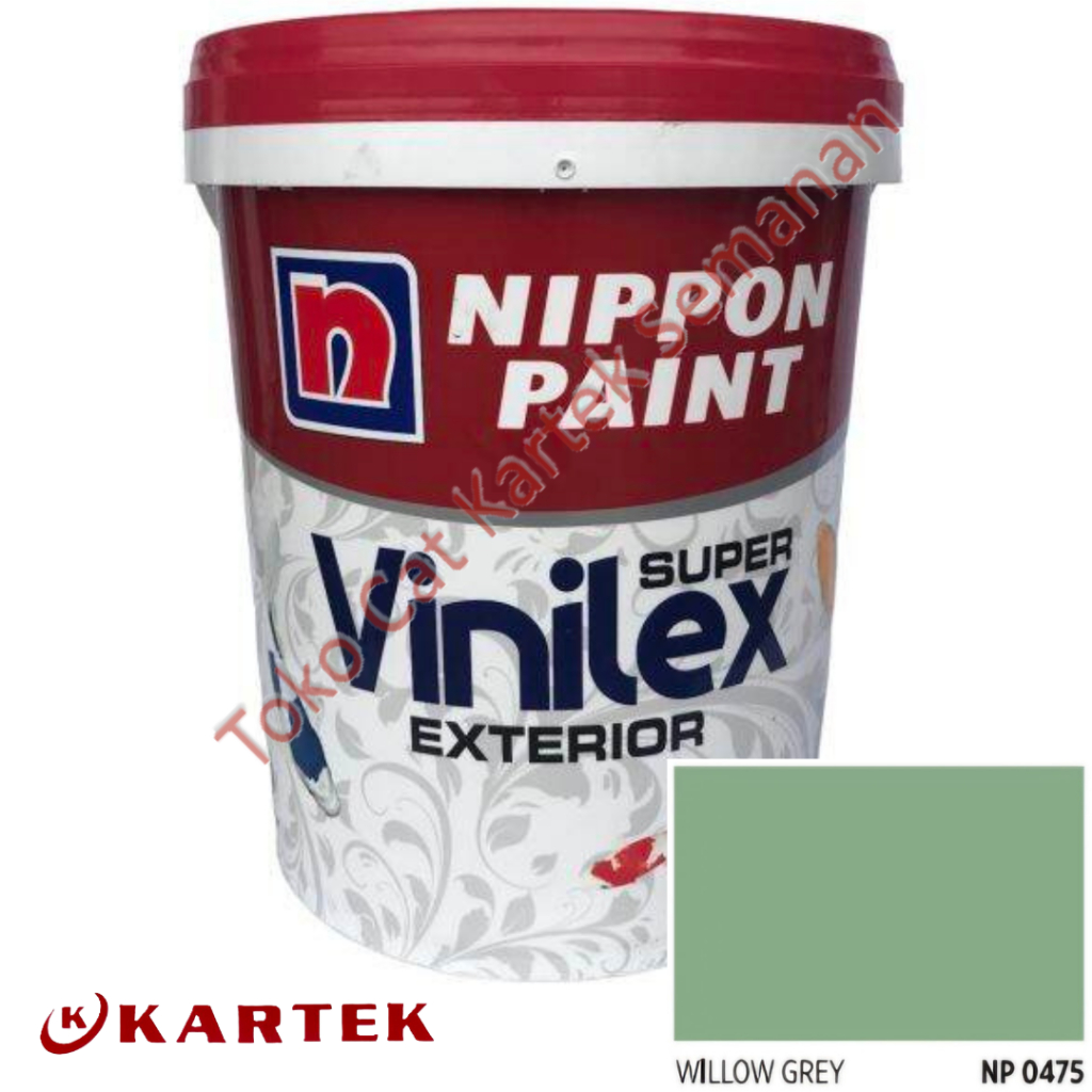 Nippon Paint Vinilex Super Exterior WILLOW GREY NP 0475 Cat Tembok Luar Ruangan Weathershield 5 KG G