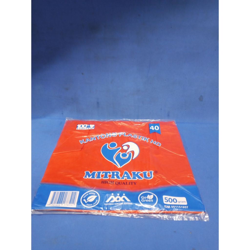 kantong plastik/kresek hd merah ukuran 40