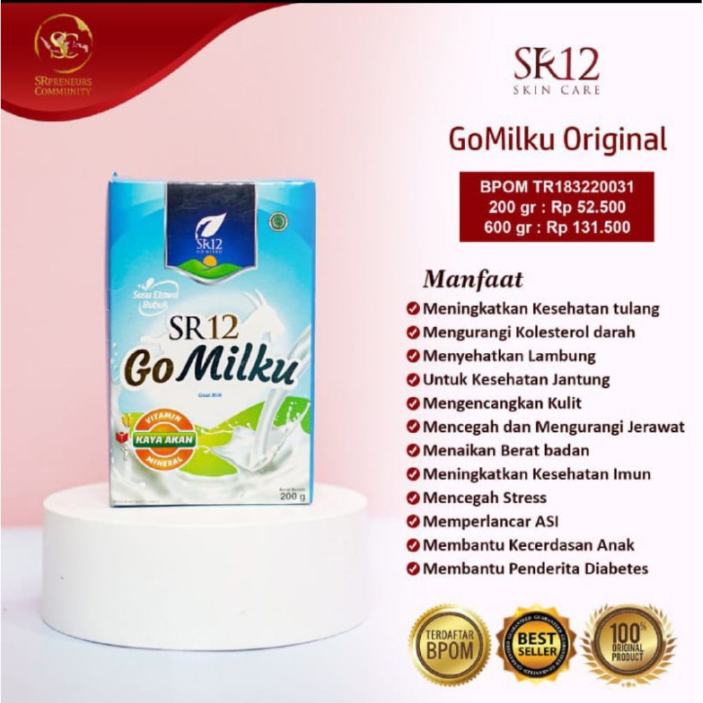 susu kambing GO Milku SR12 200 gram ORIGINAL