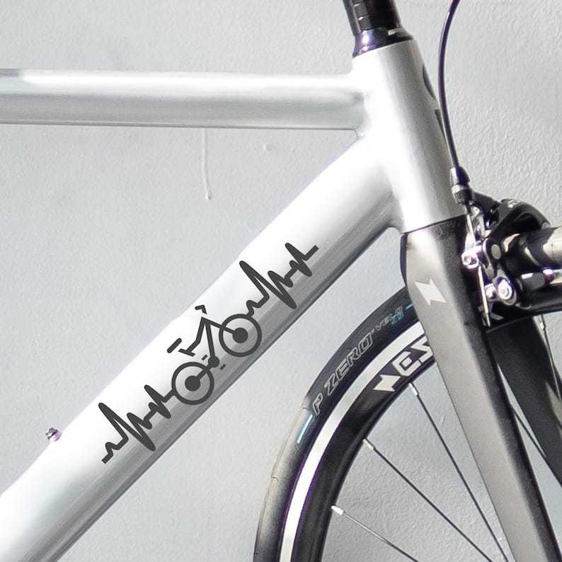 Sticker Sepeda Keren Stiker Cutting Sepeda Heart Beat Tahan Air Free Custom