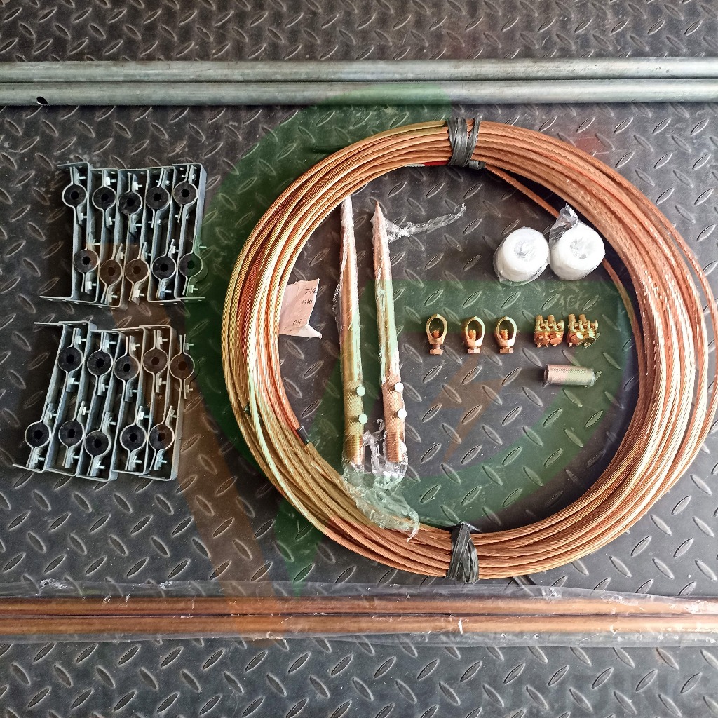 Paket Anti Petir Tembaga AS 30cm + Stik Ground Rod Lengkap