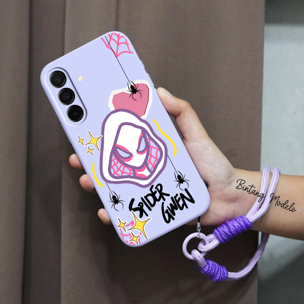 [CM-127] Square Edge Case Motif + Strap Tali Boni For SAMSUNG A13 4G New  - Case Macaron Motif SAMSU