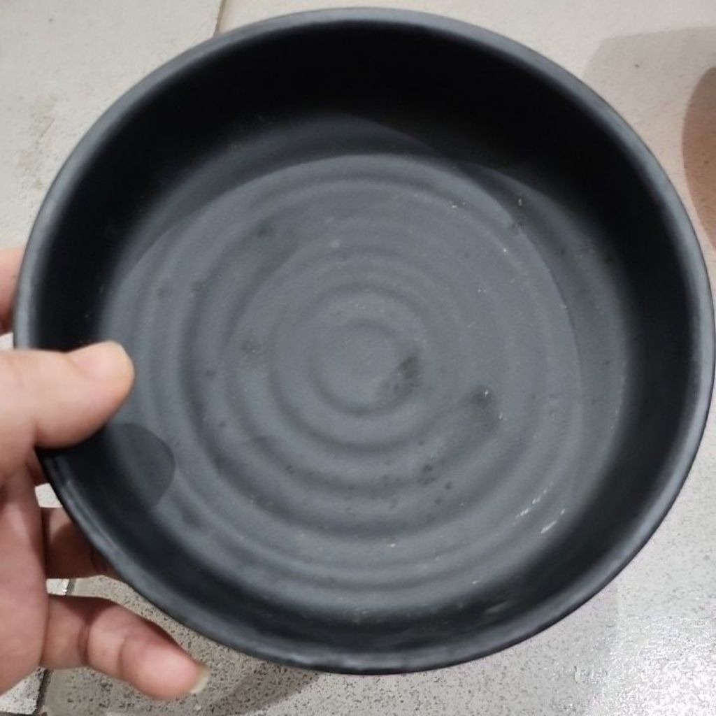 piring dessert doff melamin black tebal piring saji hitam piring kue hitam piring estetik glori 5306