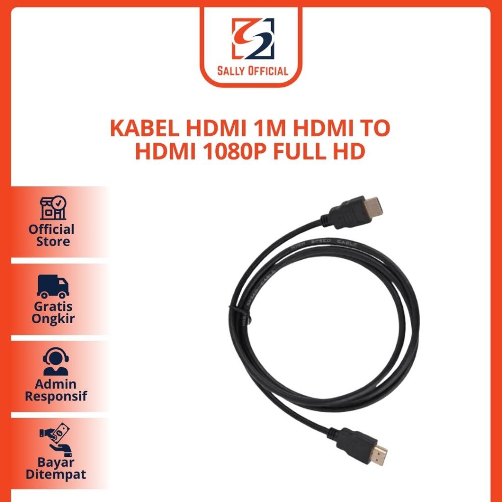 Kabel HDMI 1M HDMI TO HDMI 1080P Full HD TV Set Top Box STB Parabola PS DVD Player Komputer Monitor 