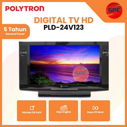 TV DIGITAL POLYTRON 24 INCH PLD 24V123 HD GARANSI RESMI (MEDAN)