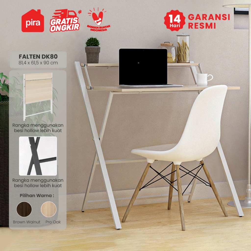 Pira - Falten DK80 Meja Kerja / Meja Belajar Lipat dengan Kaki Besi