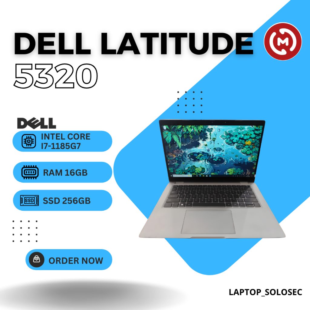 Laptop Second DELL Latitude 5320 Intel Core i7-1185G7 RAM 16GB SSD 256GB Windows 10 - FLIP GARANSI 1