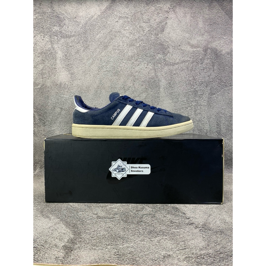 Sepatu Second Adidas Campus Dark BLUE Chalk White  Size 37 1/3  Original Guarantee 100%
