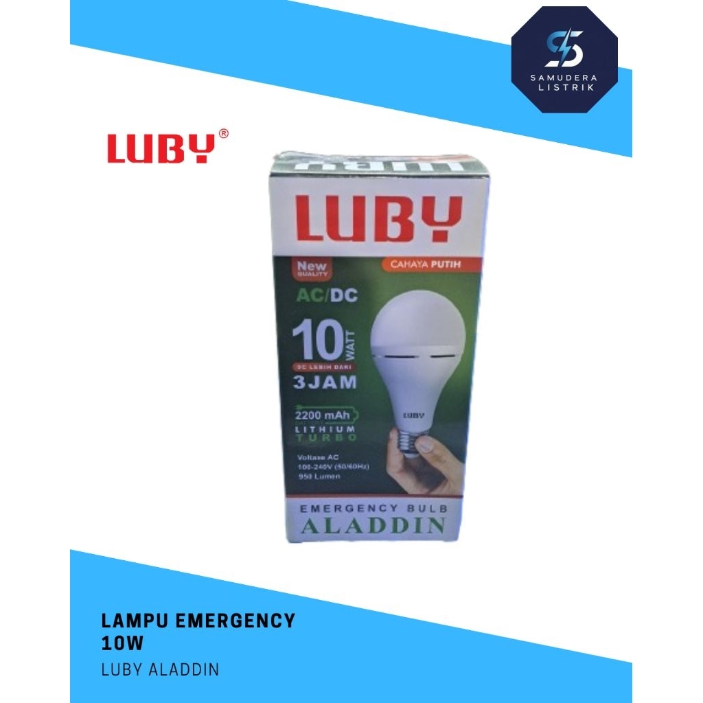 LUBY LAMPU LED EMERGENCY 10 WATT GARANSI
