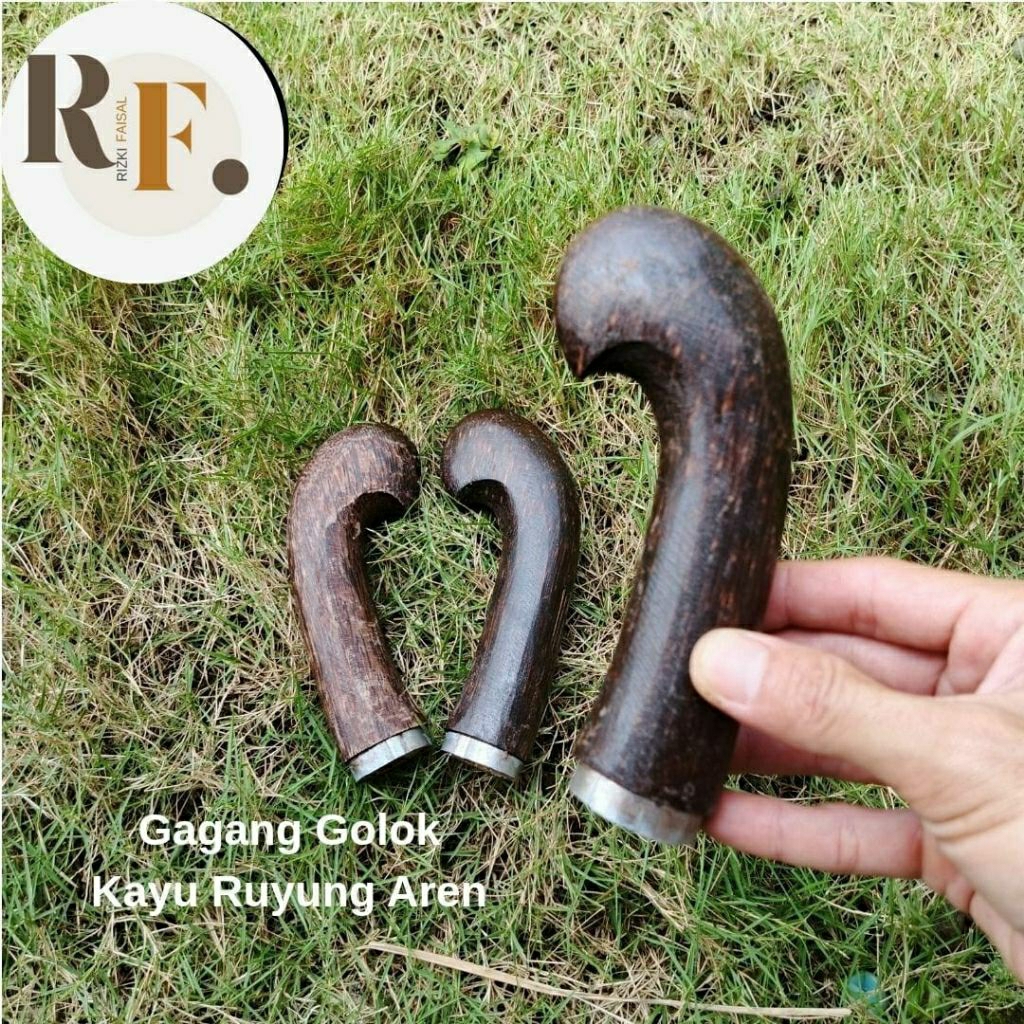 Golok Kayu Ruyung Aren Sudah Pernis Kuat murah berkualitas  Gagang Golok Kayu Ruyung Aren Kuat