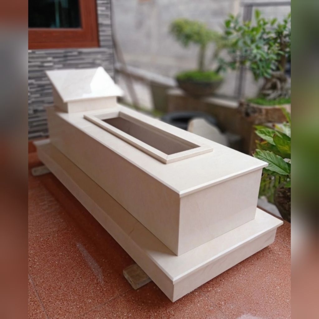 Kijing Makam Marmer ( bisa custom ukir nama + kaligrafi )