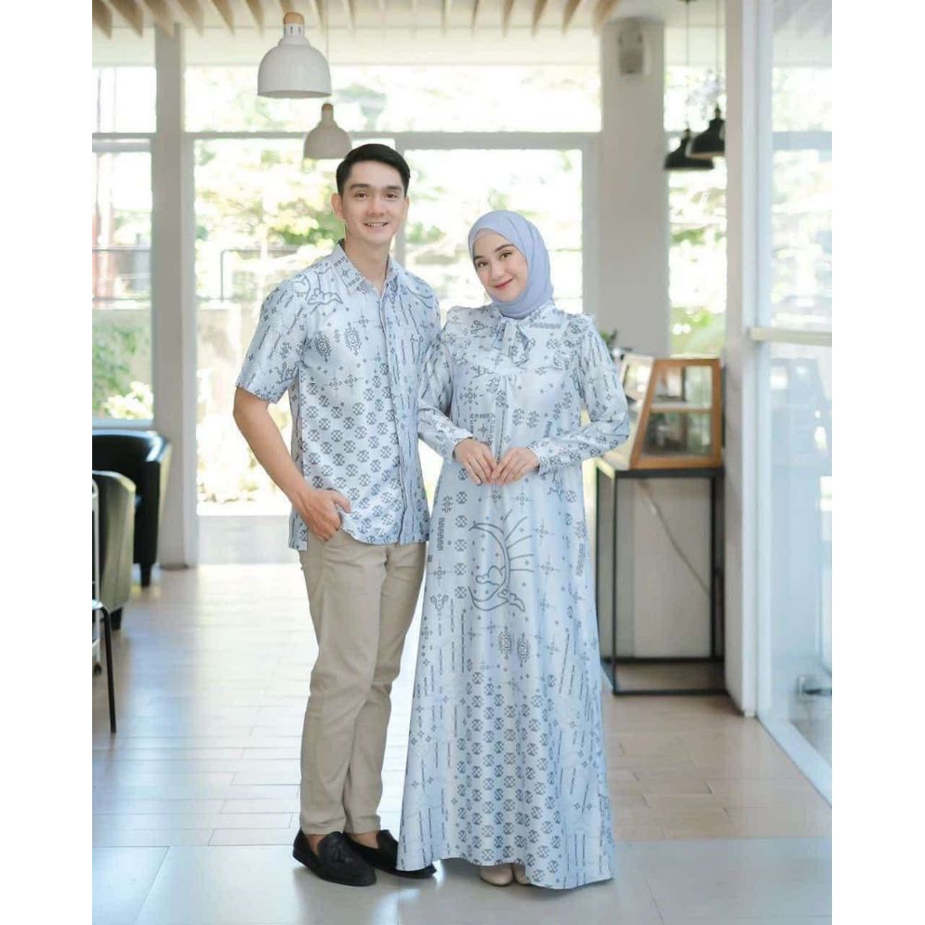 Couple Sarimbit Pasangan Gamis Maxmara Dior Silk Premium
