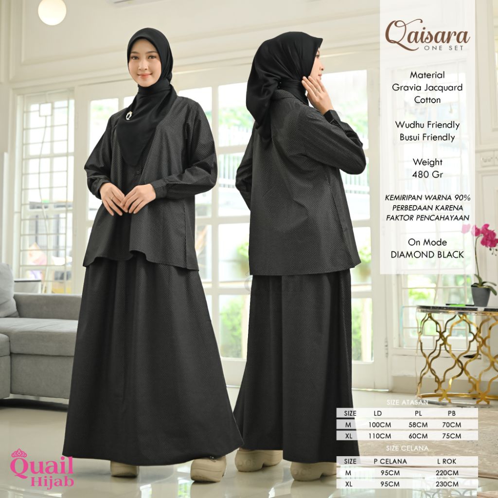 Dress Muslim Wanita Gamis Katun Premium QAISARA Original Quail Hijab