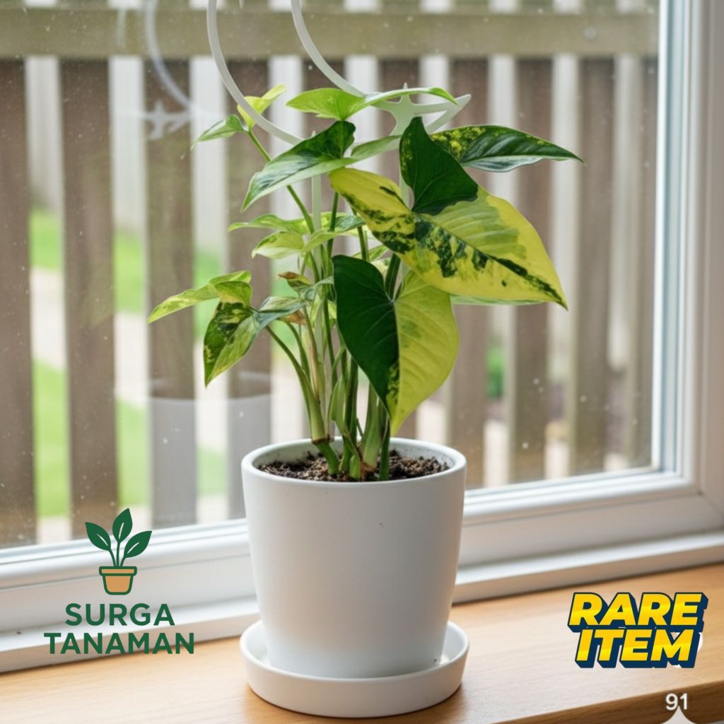 Tanaman Indoor syngonium varigata kuning - syngonium yellow varigata - tanaman cantik