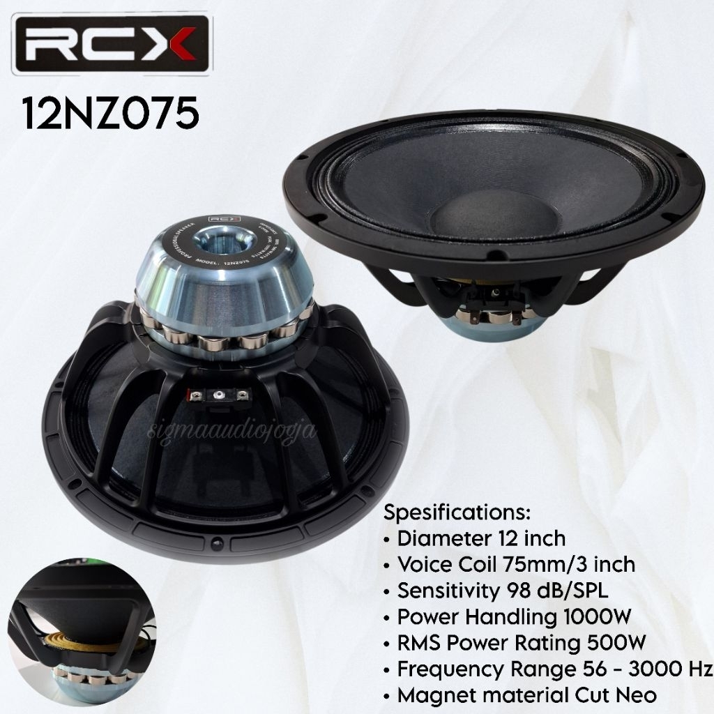 Speaker 12 inch RCX 12NZ075 Neodymium Coil 3 inch