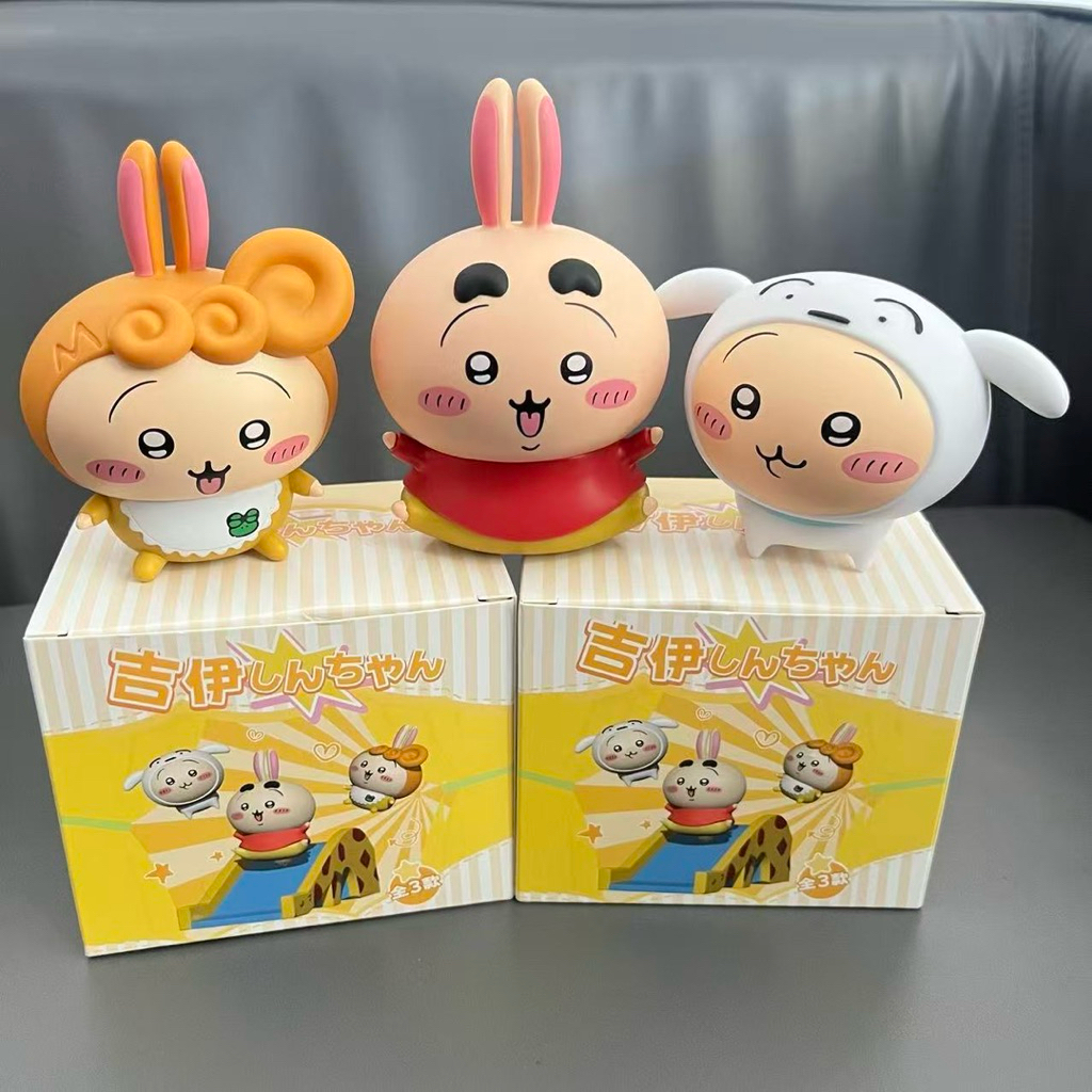 [PREORDER] Figur Chiikawa x Crayon Shinchan – Karakter Ji Yi Xiao Ba, Usagi & Feishu Lucu untuk Paja