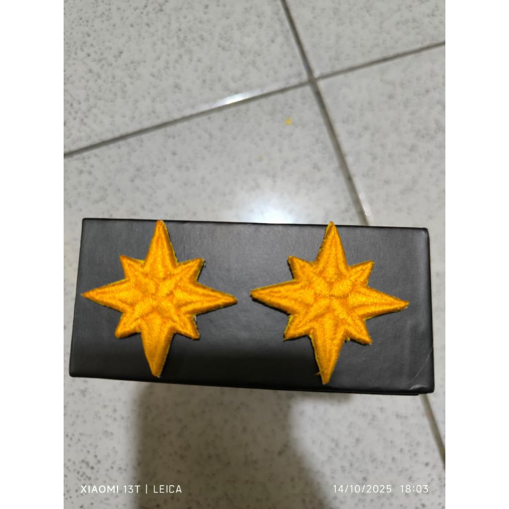 logo Bordir mata angin dishub – emblem seragam dinas perhubungan kuning emas