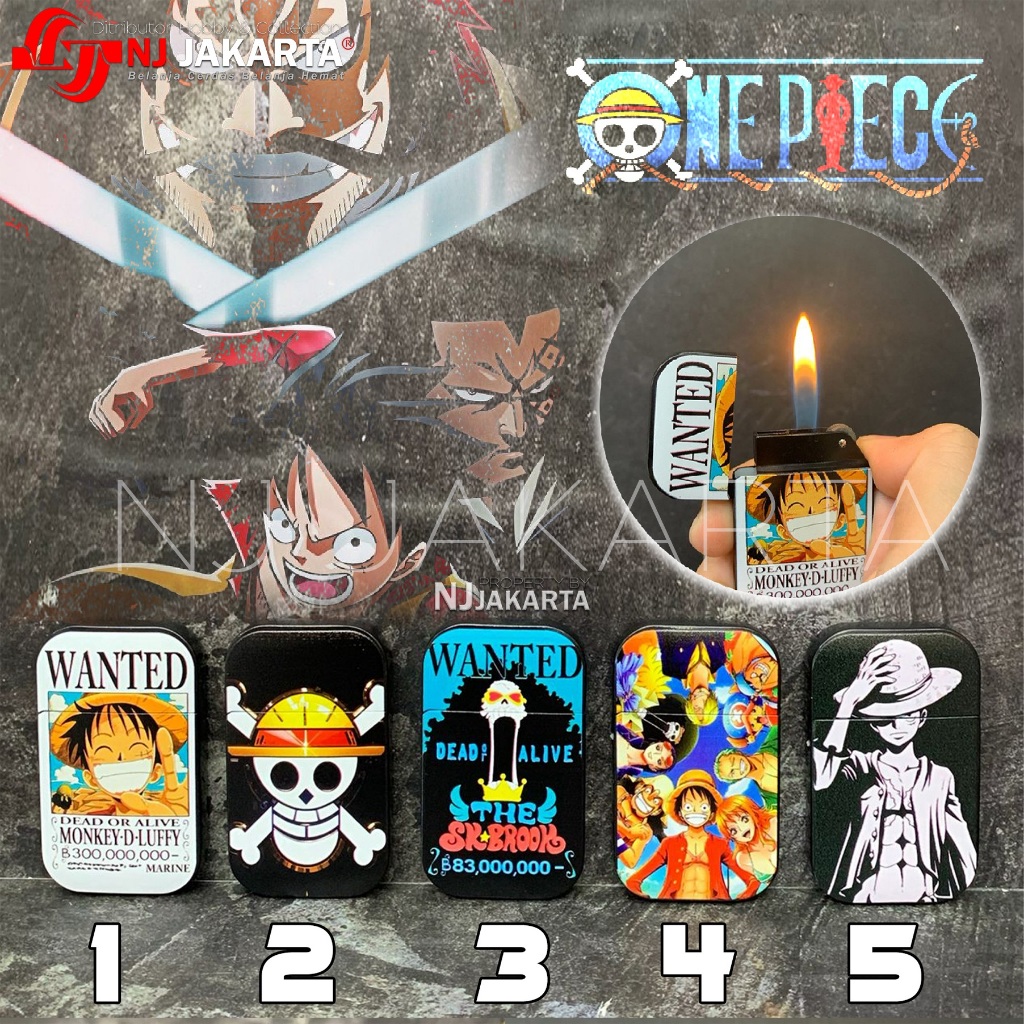 Korek Gas Api Lilin Pengapian Batu Roda Api Karakter One Piece / Korek One Piece