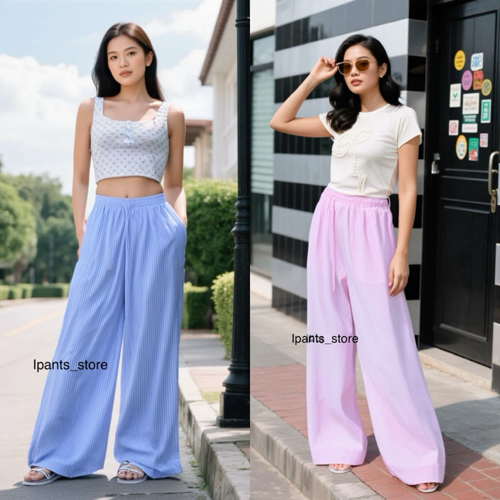 IPANTS city pants | Celana kulot stripe terbaru , Celana garis garis wanita, Celana wanita terbaru ,