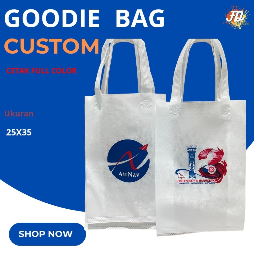 Goodie bag custom/goodiebag 25x35/goodie bag sovenir/goodie bag promosi/godie bag custom logo